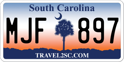 SC license plate MJF897