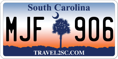 SC license plate MJF906