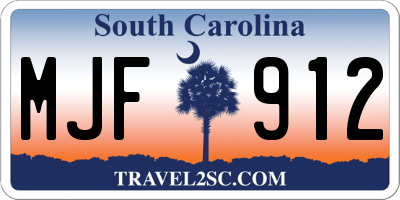 SC license plate MJF912