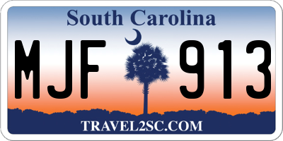SC license plate MJF913