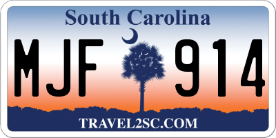 SC license plate MJF914