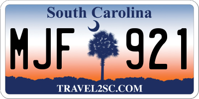 SC license plate MJF921