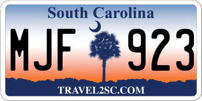 SC license plate MJF923
