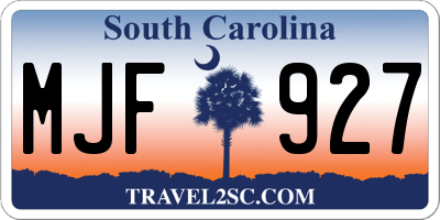 SC license plate MJF927