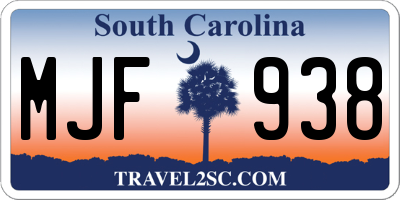 SC license plate MJF938