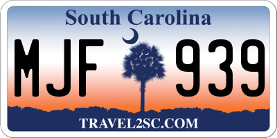 SC license plate MJF939