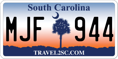 SC license plate MJF944