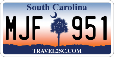 SC license plate MJF951