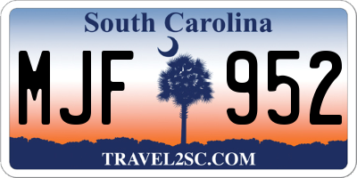 SC license plate MJF952