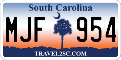 SC license plate MJF954
