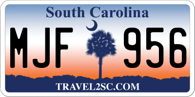 SC license plate MJF956