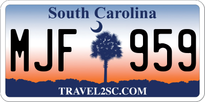 SC license plate MJF959