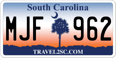 SC license plate MJF962
