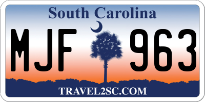 SC license plate MJF963