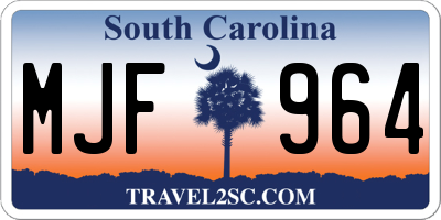 SC license plate MJF964