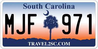 SC license plate MJF971