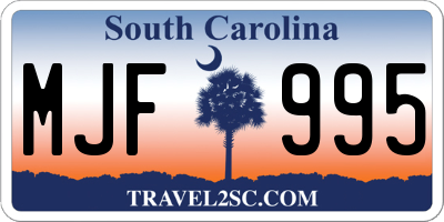 SC license plate MJF995