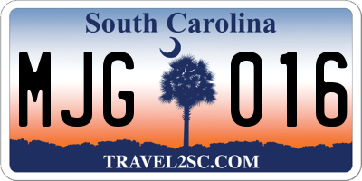 SC license plate MJG016