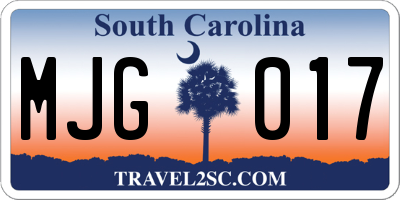 SC license plate MJG017