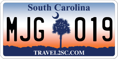 SC license plate MJG019