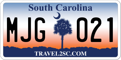 SC license plate MJG021