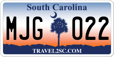 SC license plate MJG022