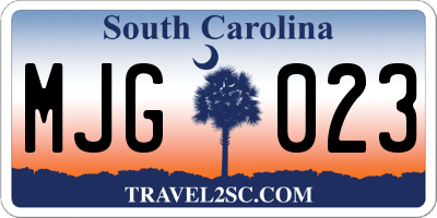 SC license plate MJG023