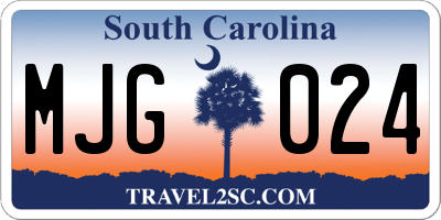 SC license plate MJG024
