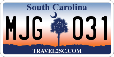SC license plate MJG031