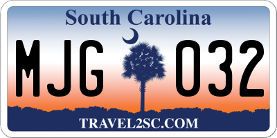 SC license plate MJG032