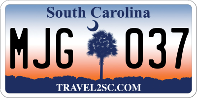 SC license plate MJG037