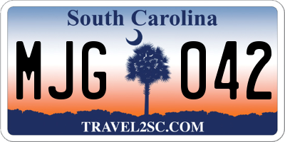 SC license plate MJG042