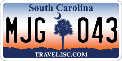 SC license plate MJG043