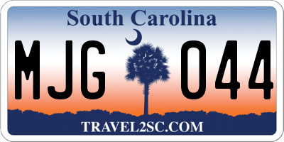 SC license plate MJG044