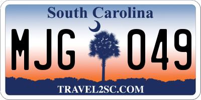 SC license plate MJG049