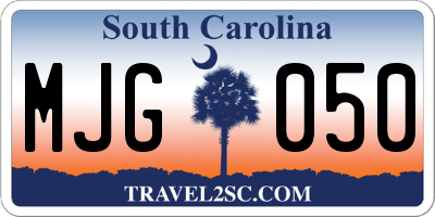 SC license plate MJG050