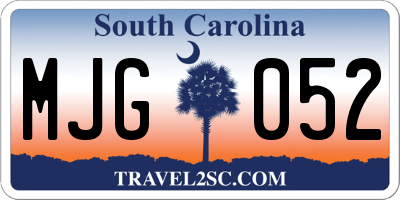 SC license plate MJG052