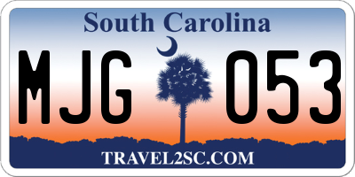 SC license plate MJG053