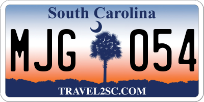 SC license plate MJG054