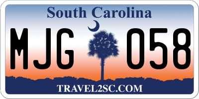 SC license plate MJG058