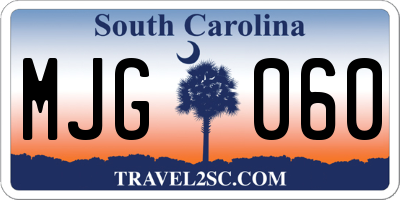 SC license plate MJG060