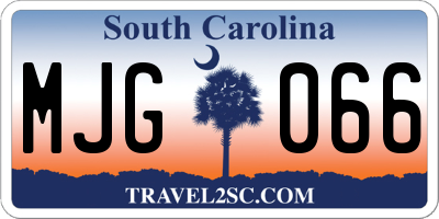 SC license plate MJG066