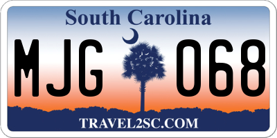 SC license plate MJG068