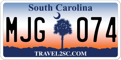 SC license plate MJG074