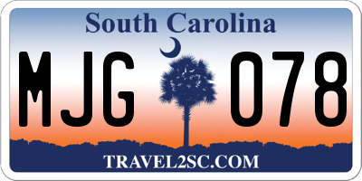 SC license plate MJG078
