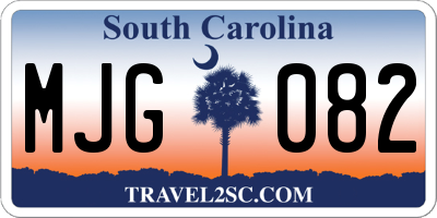 SC license plate MJG082