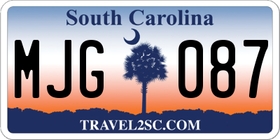 SC license plate MJG087