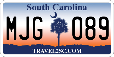 SC license plate MJG089