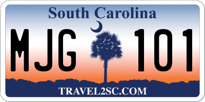 SC license plate MJG101