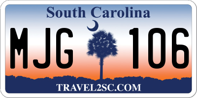 SC license plate MJG106